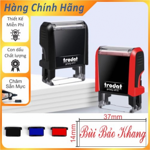 Con dấu tên 1 dòng khắc theo yêu cầu Giao Ngay