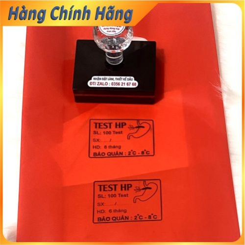 con dấu in bao bì, in thương hiệu lên túi nilon size nhỏ 65mm x 45mm